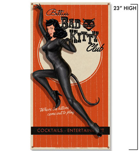 Bettie Page Bad Kitty Metal Sign