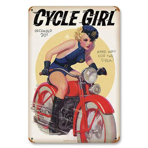 Cycle Girl Metal Sign