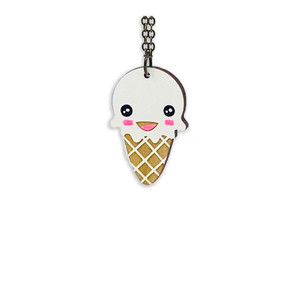 Happy Ice Cream Necklace - White
