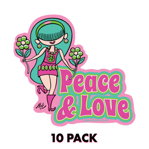 Peace & Love Vinyl Sticker - 10 Pack*