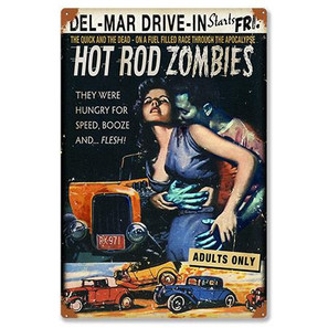 Hot Rod Zombies Metal Sign