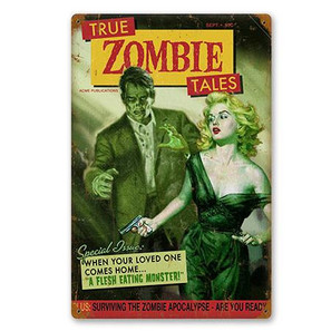 Zombie Tales Metal Sign