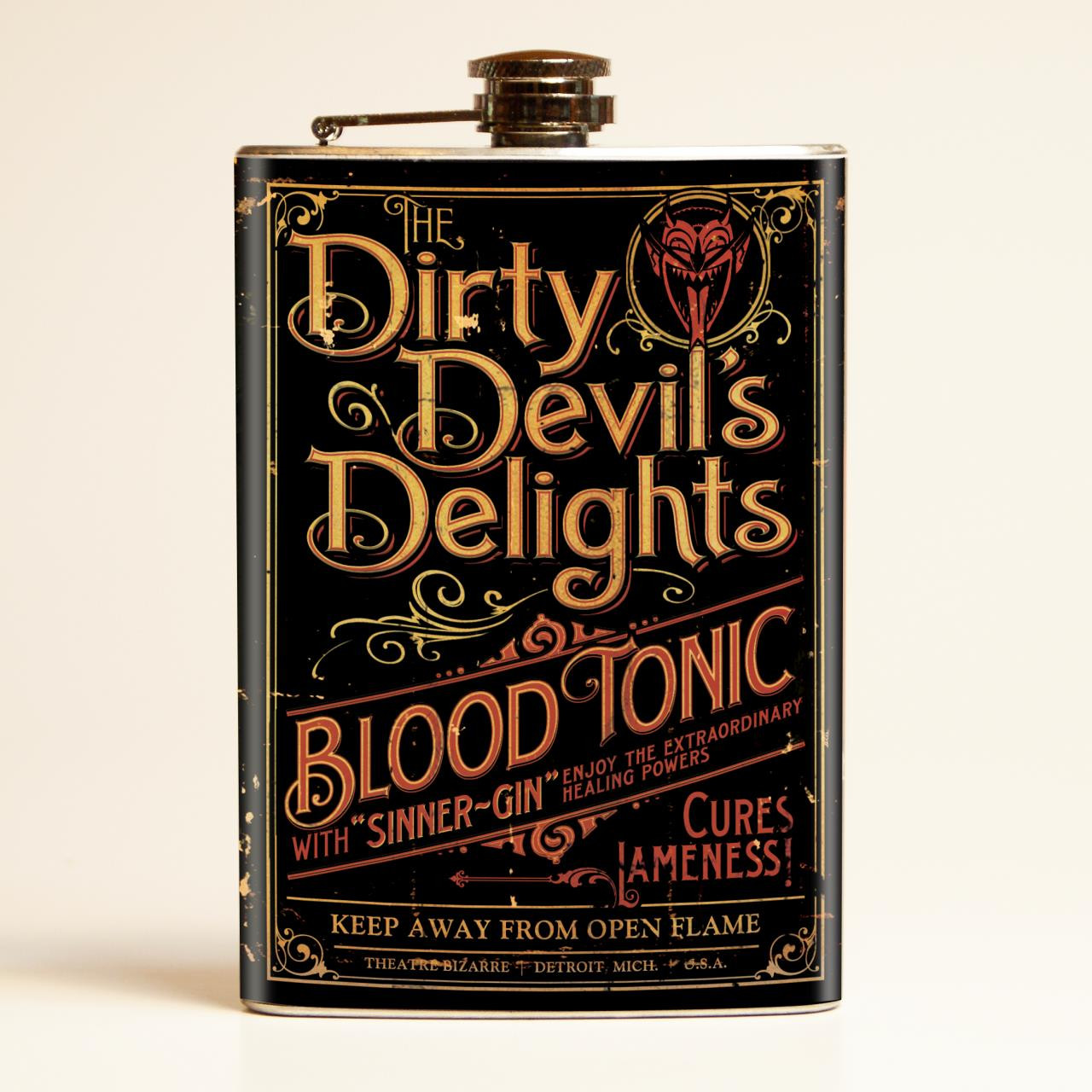 Theatre Bizarre Dirty Devil Delight Flask-OUT OF STOCK -