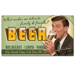 Beer All Day Metal Sign