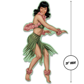 Bettie Page Hula Bettie Metal Sign - Large