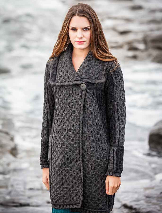 Two Tone Wool Coat, Merino Wool Coat, For Women, Ladies