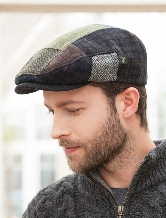 patchwork flat cap