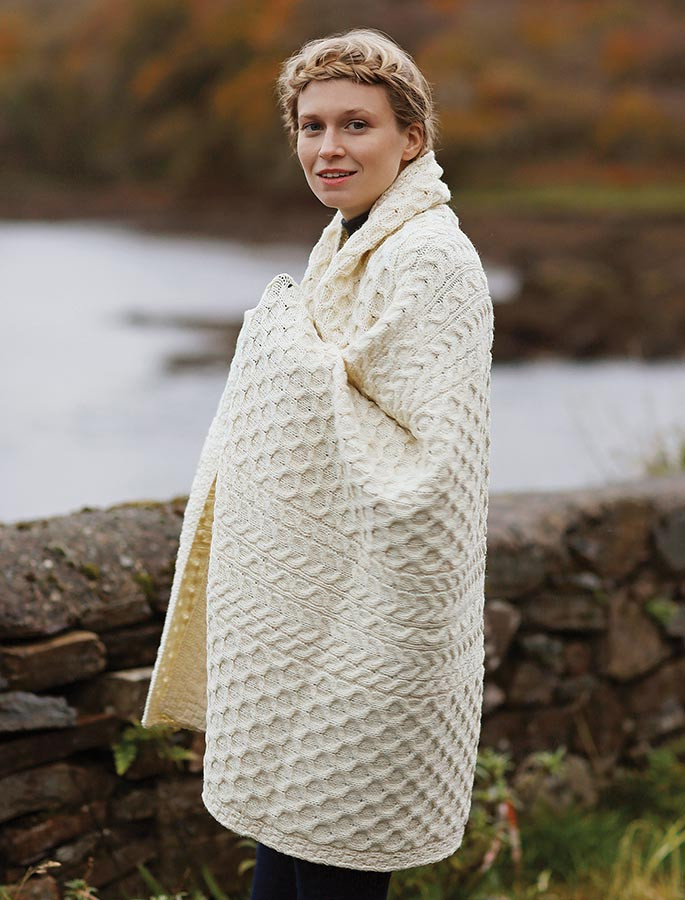 Wool Honeycomb Aran Throw Wool Honeycomb Aran Throw