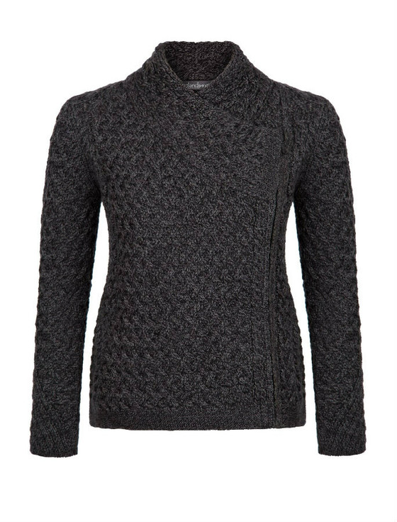 Cable Knit Jacket, Side Zip, | Aran Sweater Market