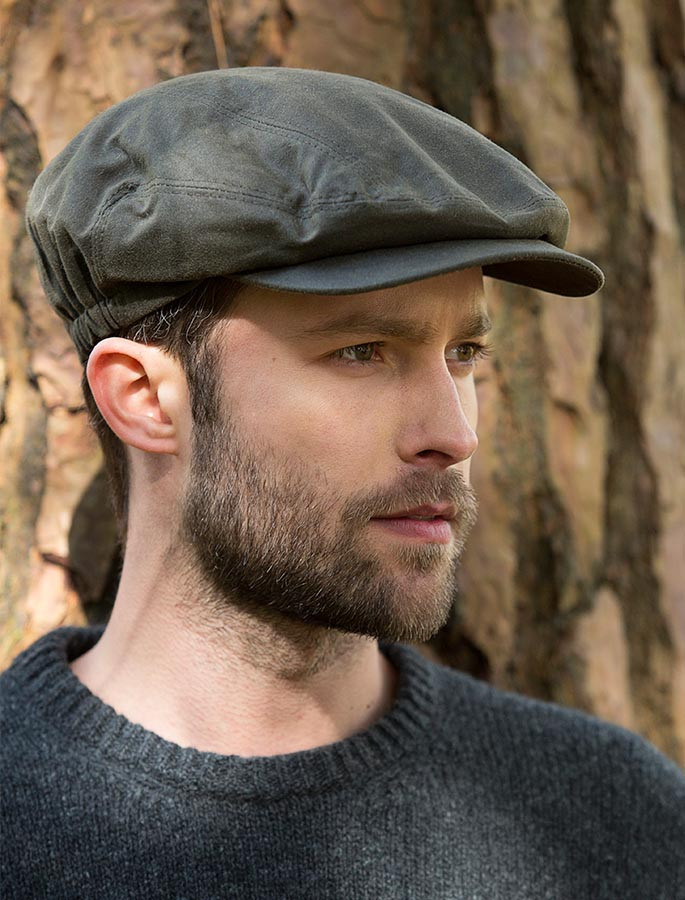Mucros Black Wax Kerry Flat Cap Hat Made in Ireland