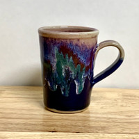 Handmade Coffee Mug  Blue and Lavender