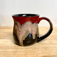 Handmade Pottery Large Desert Red Mug 12 - 14 oz