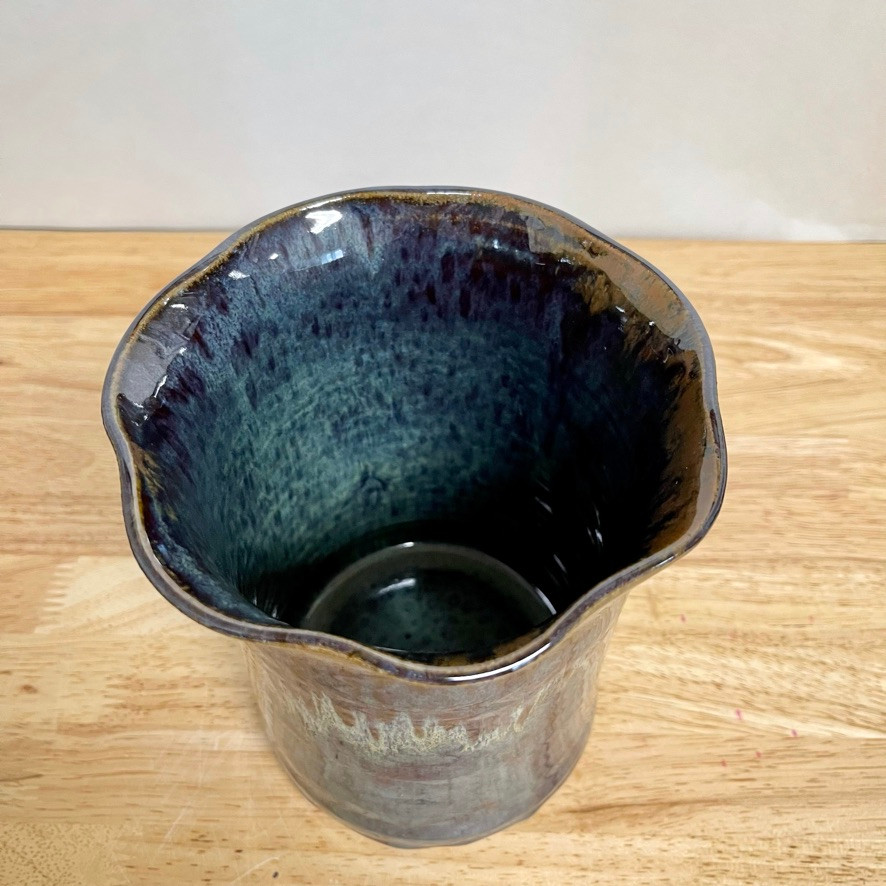 Stoneware Spoon Crock Wine Chiller in Petes Black and Earthtone glazes