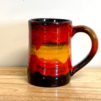Handmade Pottery Desert Fire Tankard Mug 17 oz