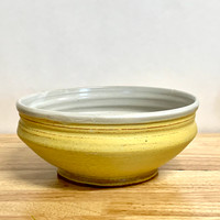 Handmade Pottery Medium Bowl 9" Yellow
