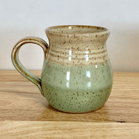 Handmade Pottery Mug Farmhouse Style Honey and Seagrass