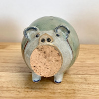Handmade Pottery Animal Pig Bank