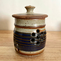 Handmade Pottery Garlic Holder in Old Republic Glaze