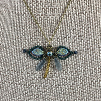 Fancy Dragonfly Necklace Montana Blue 17 in.