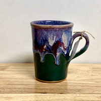  Handmade Coffee Mug  Lavender and Green
