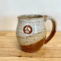   Pottery Mug with a Saying -  "Peace" Mug Mug14  oz