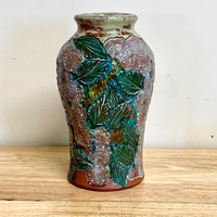 Handmade Pottery Turquoise /Green/Brown Vase-One of a Kind