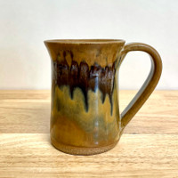  Handmade Stoneware Mug 4.75" high x 3.5" wide in Misty River Glaze 12 oz
