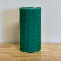 3x4" Beeswax Honeycomb Pillar Candle  - Green