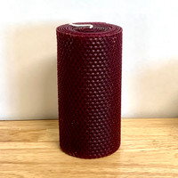 3x4" Beeswax Honeycomb Pillar Candle  - Wine