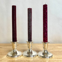 Beeswax Honeycomb Taper Candle  -  Wine