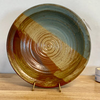  Handmade Pottery Medium Shallow Bowl-Oasis Glaze 13"
