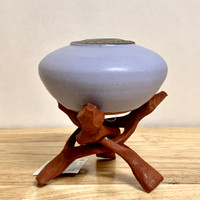  Handmade Pottery Lavender Glaze "Soul Pot" with Stand