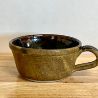  Handmade Chili/Soup Bowl with Handle  Gold and Brown