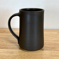 Handmade Pottery Black Steel Tall Mug 