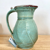  Handmade Pottery Pitcher Blue/Green 
