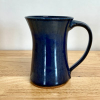 Handmade Pottery Tall Mug Blue Glaze
