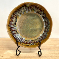 Handmade Pottery Brie Baker in Misty River Glaze 7"