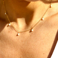  Handmade Petite Freshwater Pearl Droplets Necklace