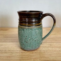  Handmade Pottery Mug 4.5" in Plum and Green Variety Mug
