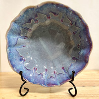 Handmade Pottery Rippled Bowl Sunrise