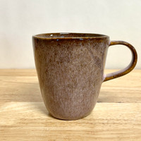  Handmade Stoneware Mug Chocolate and Pink