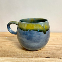 Handmade Ceramic Landscape Ball Mug. Beautiful!