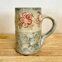  Handmade Pottery Mug Flower Collection Paisley Base