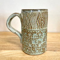 Handmade Pottery Mug Southwest Collection Teal and Brown
