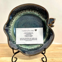 Handmade Stoneware Apple Crisp Baker 8.5" Peacock Blue Glaze