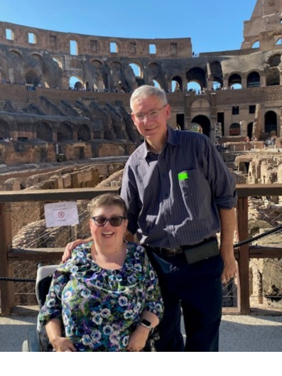 A traveler smiling in Rome