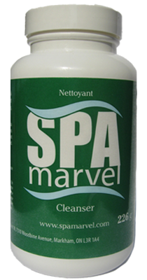 Spa Marvel Cleanser (226g). Spa Marvel Cleanser is a fast acting proprietary cleanser that penetrates deep inside your spa’s plumbing and equipment, removing organic, mineral and chemical contaminants. Cleanser is used to purge your spa of biofilm to prepare it for Spa Marvel.

FREE SHIPPING on orders OVER $85!!