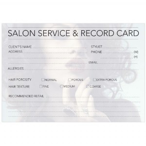 Hairdressing Client Record Cards 100 Pack South Coast Hair