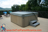 Cover Lift, E-Z Lifter, Hot Tub Loop Style Coverlift Black Powder Coated
This is an example of the coverlift holding the cover in the closed position..