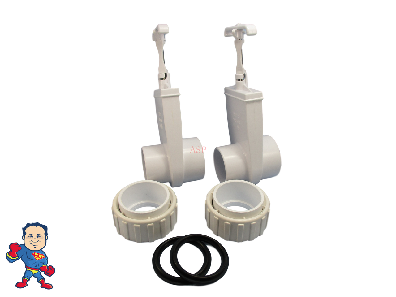 Set of 2 Hot Tub Spa Gate Slice Valve 2" Street X Slip Pump Union Video